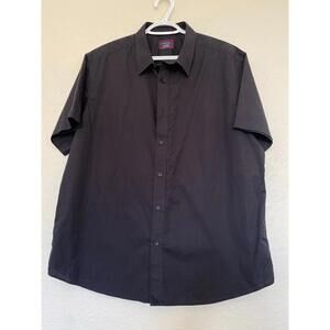 Untuckit Coufran Short Sleeve Button Shirt Black Sz XL 100% cotton